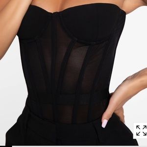 NWOT Heiress Beverly Hills Black Mesh Corset Size Small. BRAND NEW!